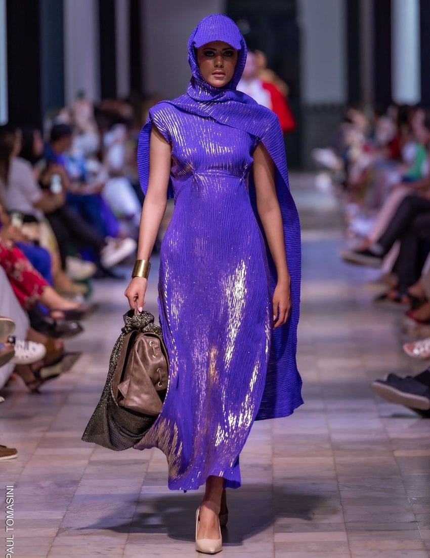 Zineb Hazim Solar Iris Column Dress
