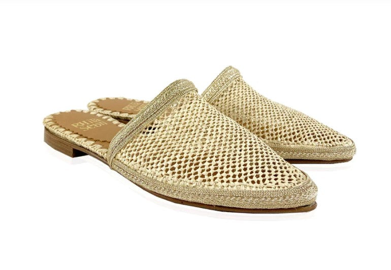 Rafia Beige Knitted Mule – ADJOAA