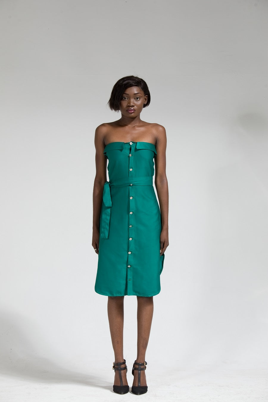 Aku Green Off Shoulder Midi Dress – ADJOAA