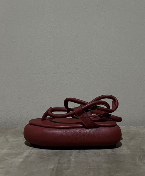 KKERELE Siri Leather Oval Platform Sole Sandal