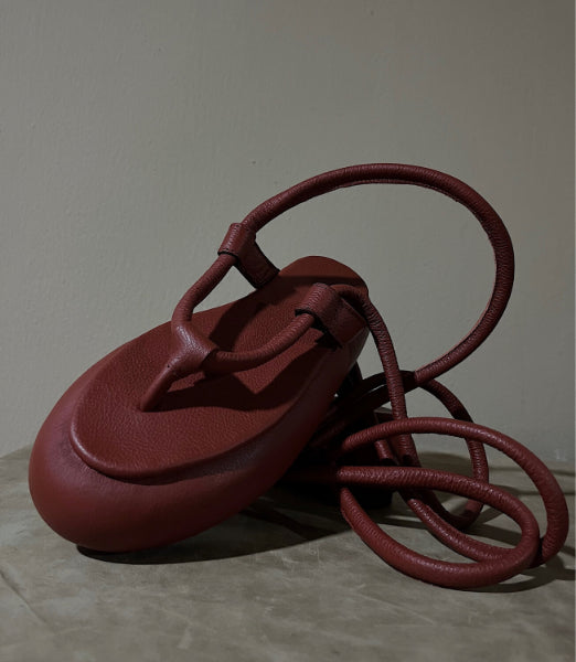 KKERELE Siri Leather Oval Platform Sole Sandal