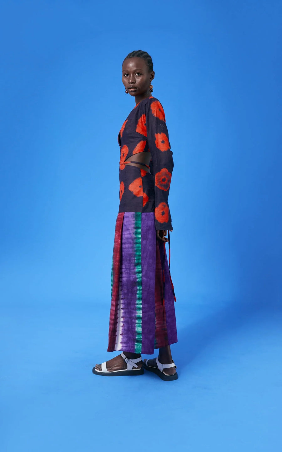Abiola Olusola V-NECK LONG SLEEVES WITH BLACK COTTON LINING, MUREXA DRESS