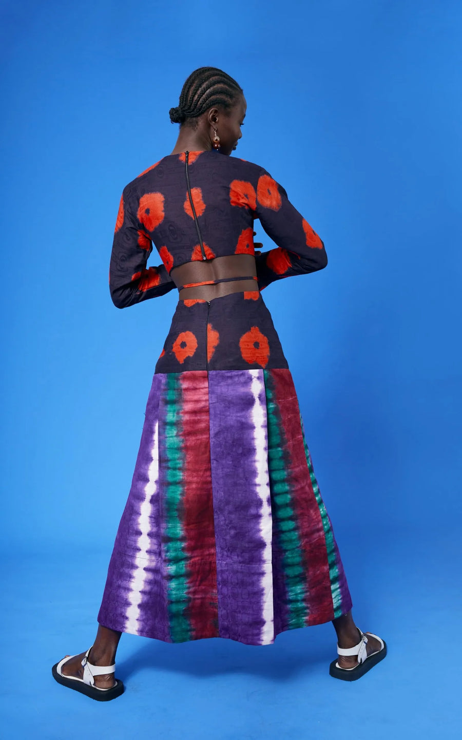Abiola Olusola V-NECK LONG SLEEVES WITH BLACK COTTON LINING, MUREXA DRESS