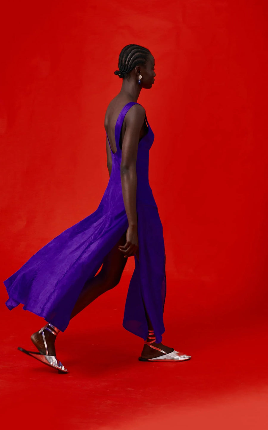Abiola Olusola TWO SLITS ON THE SIDES AND FRONT LIGHTWEIGHT RIBAYI DRESS