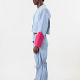 CUTE -SAINT Atan Cotton Denim Cropped Blazer | ADJOAA