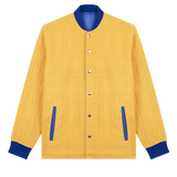 The Burna VII yellow + royal blue bomber jacket