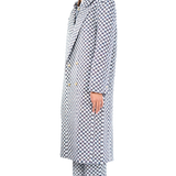 The Ella III black-and-white long and breasted Coat