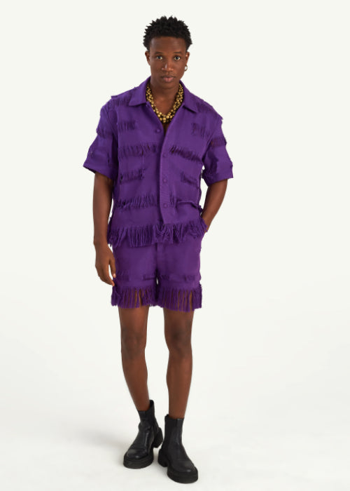 Boyedoe Busumuru II Men's Purple Short and shirt Set