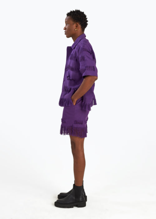 Boyedoe Busumuru II Men's Purple Short and shirt Set