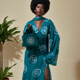 Cute-Saint Omu Silk Dress with wide sleeves