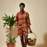 Cute-Saint Ife Short Set with three-quarter-length sleeves shirt