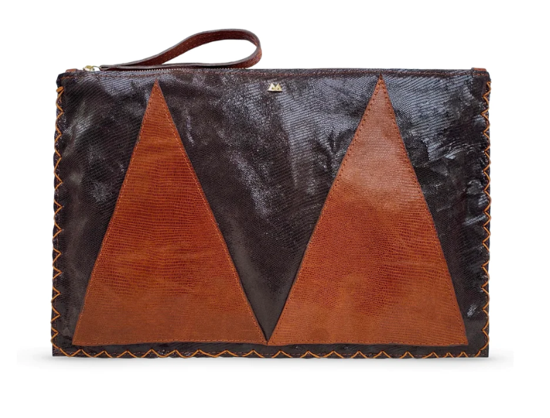 MARTE EGELE SOFT BROWN LAPTOP SLEEVE, Hand cut, machine sewn, and hand woven