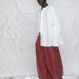 OLOOH White Linen Shirt with Bronze Buttons | ADJOAA
