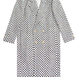 The Ella III black-and-white long and breasted Coat