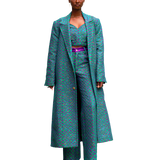 The Ella II purple and green long and breasted Coat