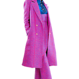 The Ella I blue and pink long and breasted Coat
