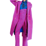 The Ella I blue and pink long and breasted Coat
