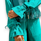 Cute-Saint Iga Jacket with frontal zip opening and bell wrists