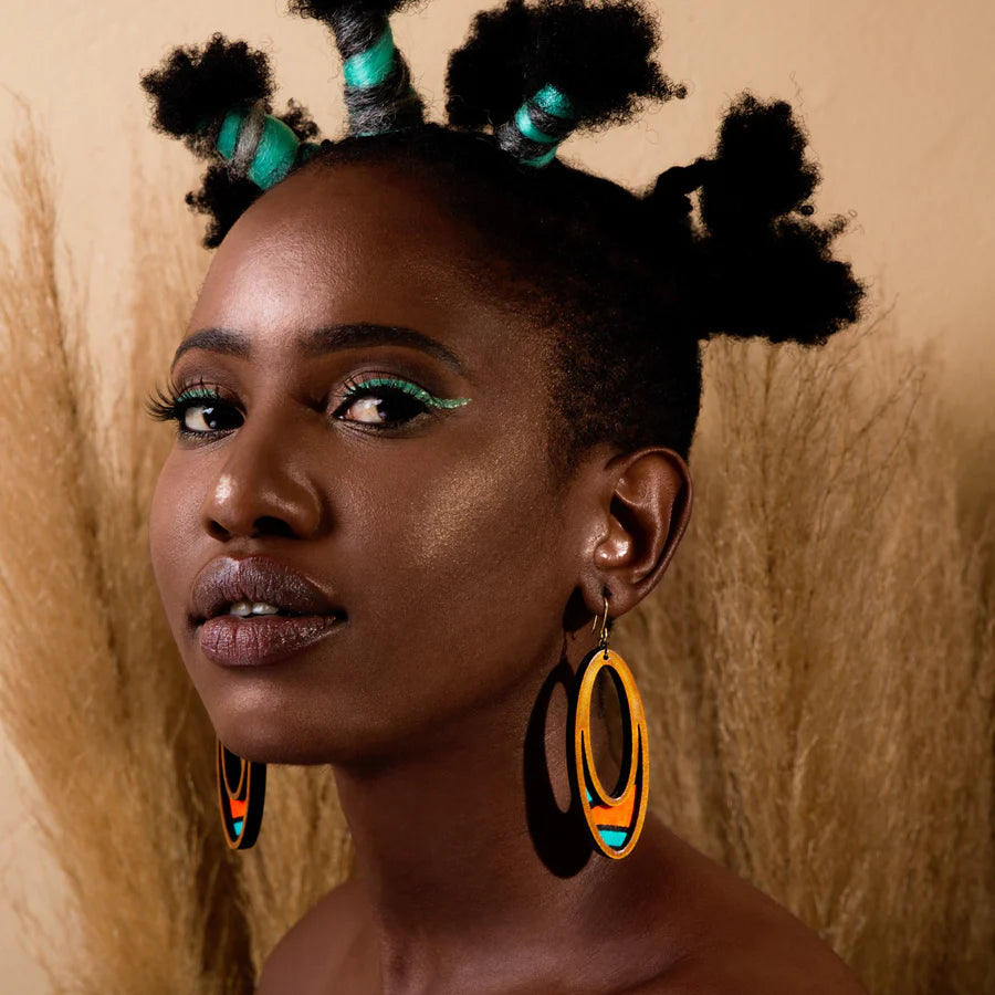 INKATURAH Fassie Hoop African Print Earrings