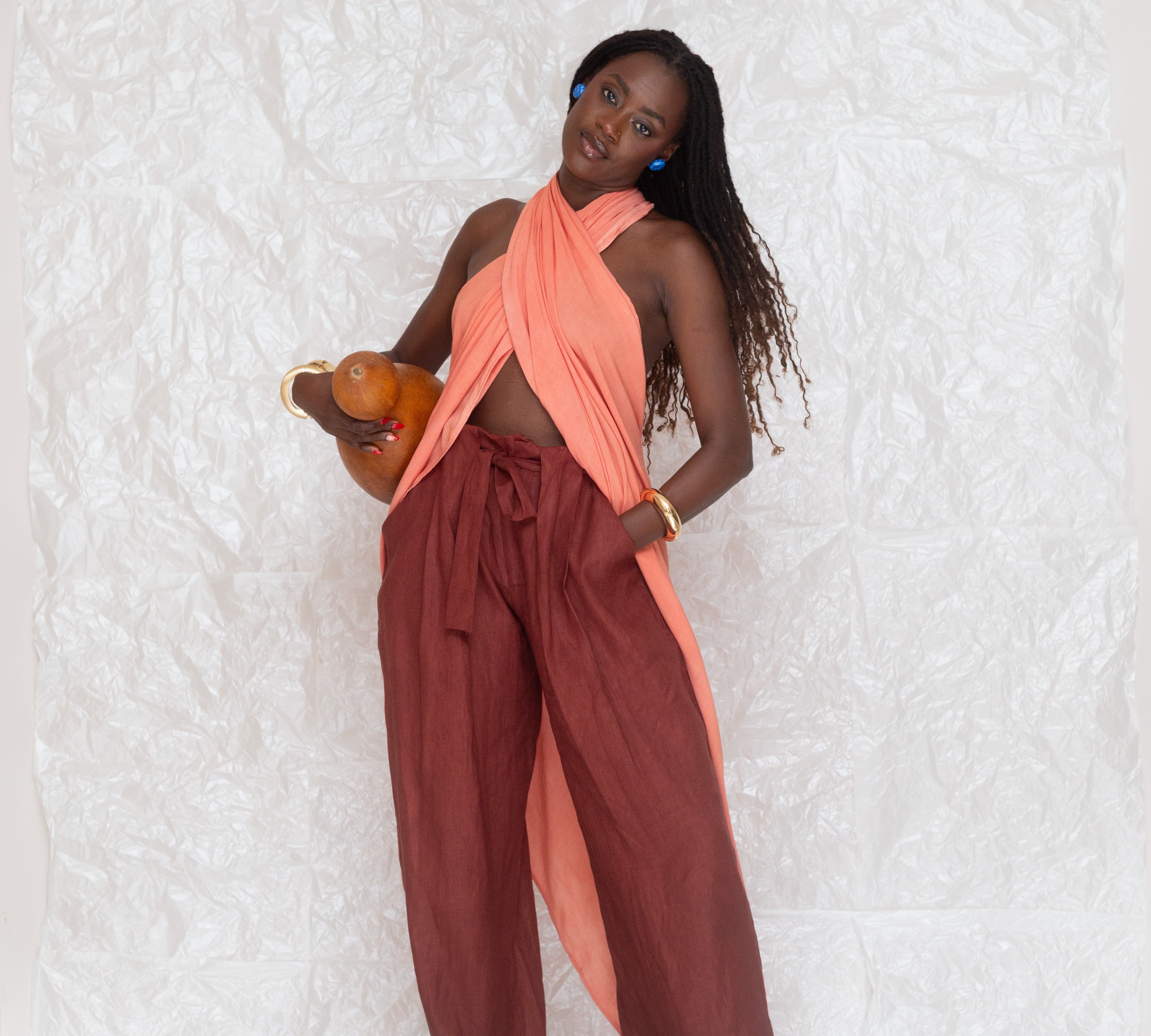 OLOOH Salmon Cotton Top | ADJOAA