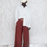 OLOOH White Linen Shirt with Bronze Buttons | ADJOAA