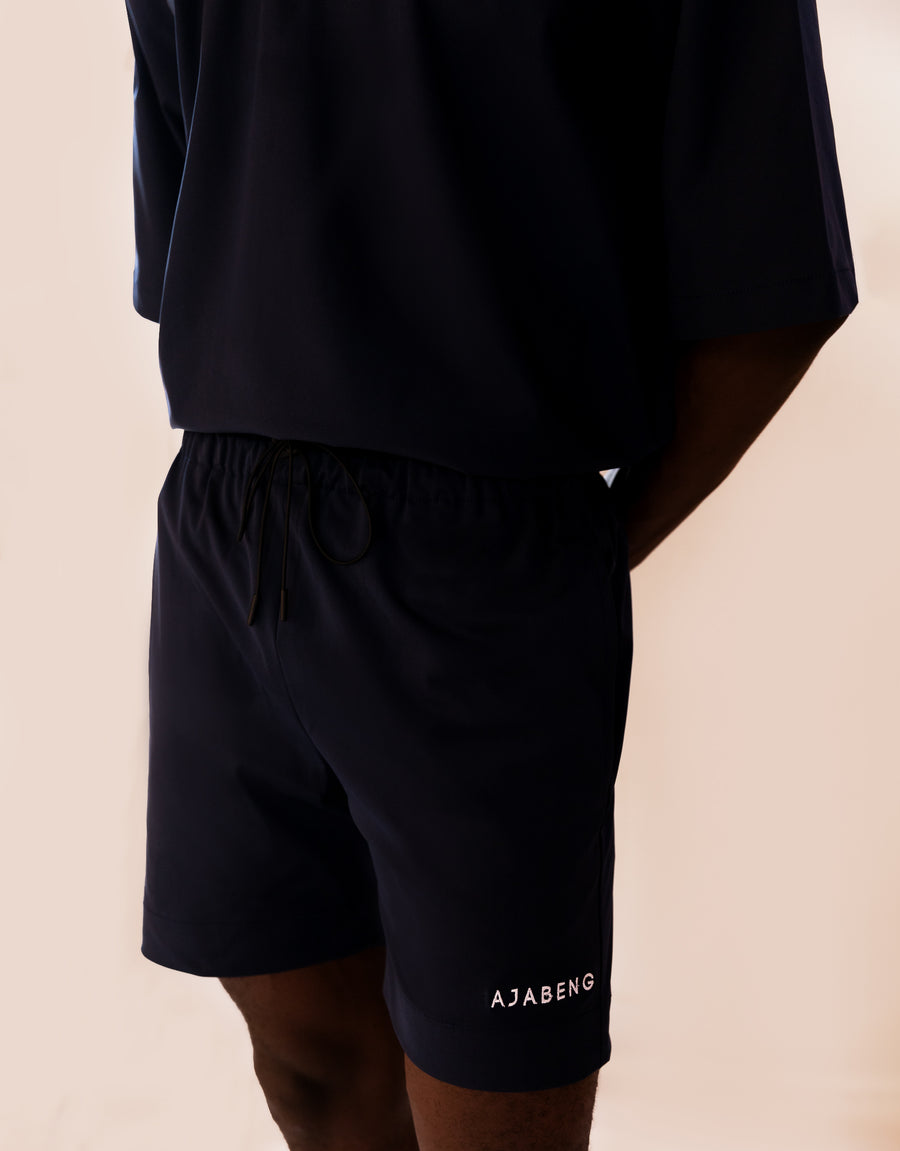 AJABENG Classic Embroidered Logo with Elastic Drawstring Shorts