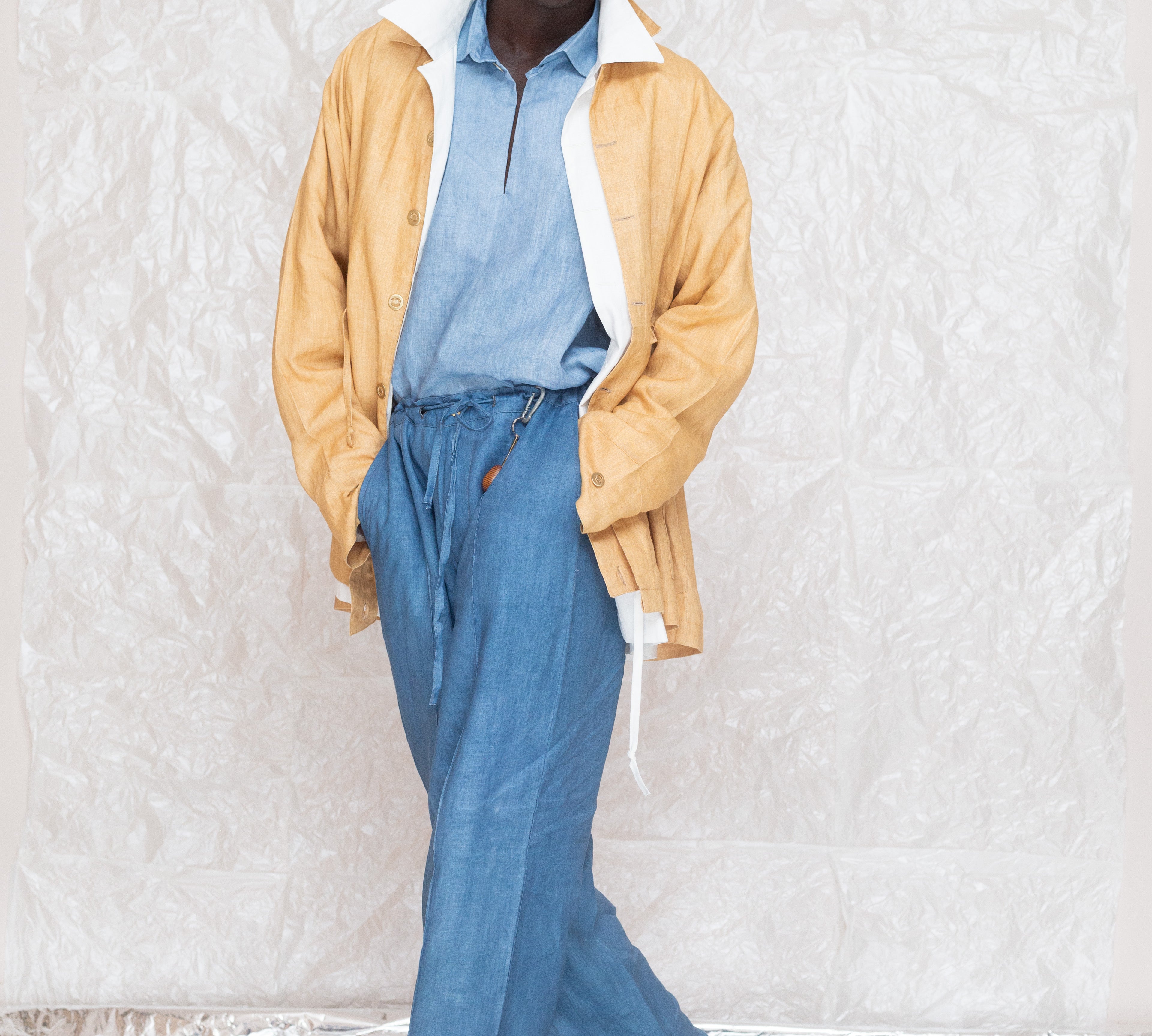 OLOOH Mustard Yellow Linen Overshirt | ADJOAA