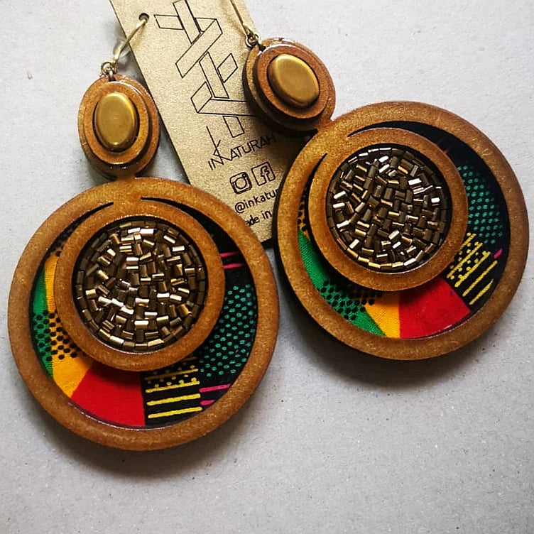 INKATURAH Mother Daughter African Print Earrings