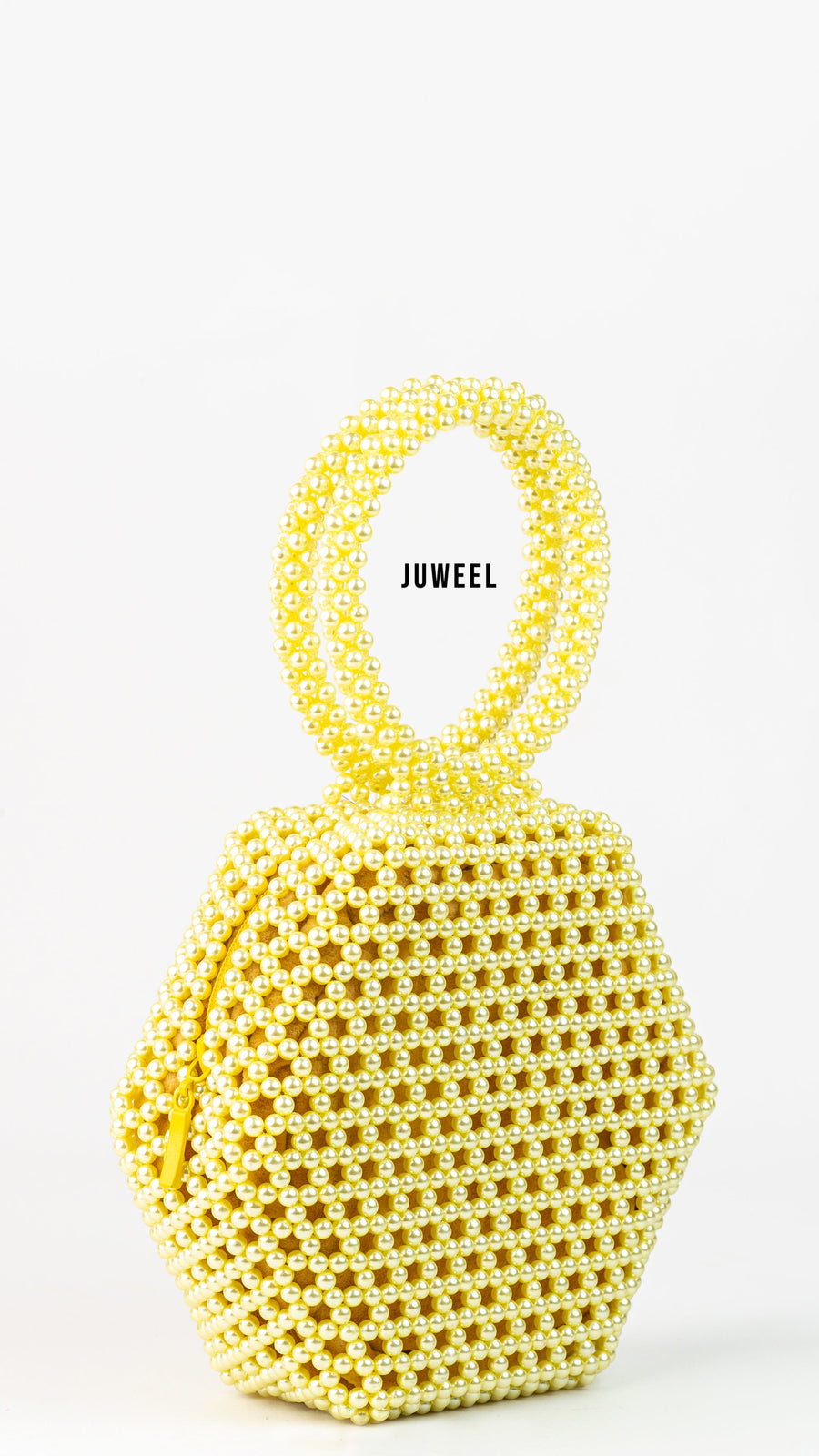 Hexie Beaded Mini Handbag - Yellow