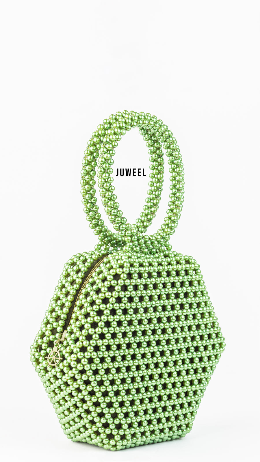 Hexie Beaded Mini Handbag - Green