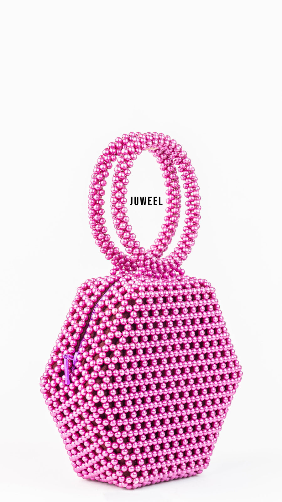 Hexie Beaded Mini Handbag - Pink
