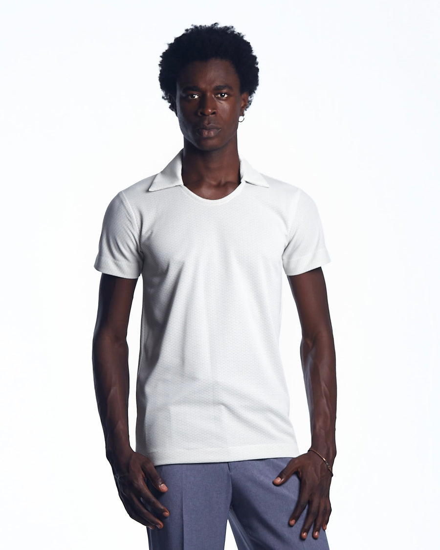 AJABENG VIS-A-VIS Cotton Lycra Short Sleeves Tee Shirt