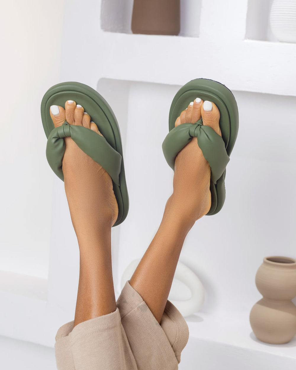 Shop NNO Nomski Padded Strap Slippers