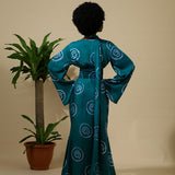 Cute-Saint Omu Silk Dress with wide sleeves