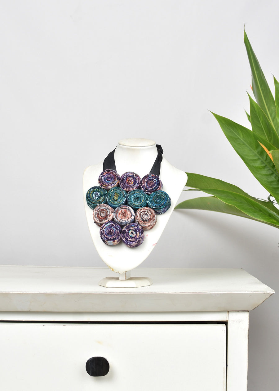 Mini Dhalia Fabric Print Necklace