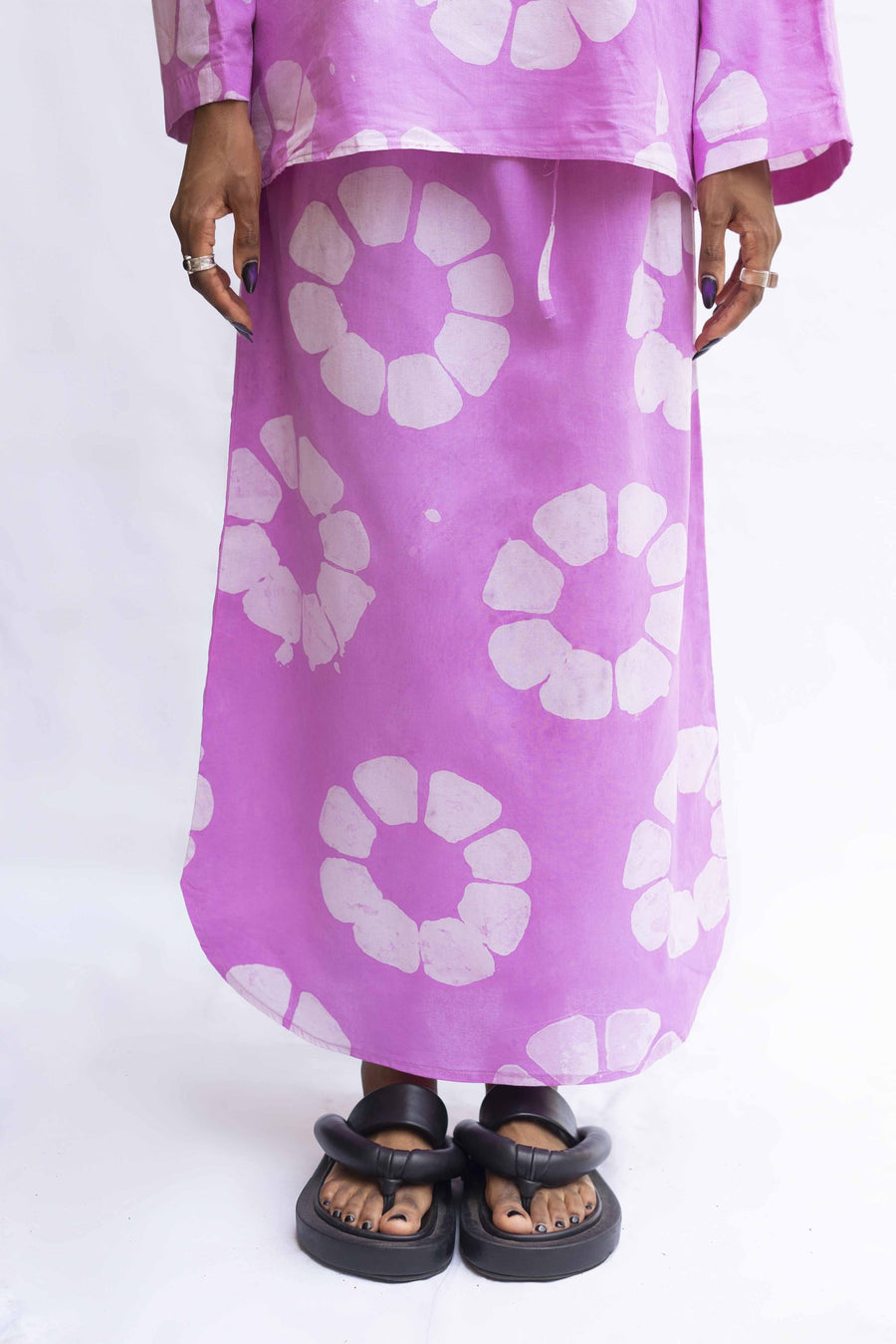 Nyosi Brand Gana Set, V-neck shirt with Matching Maxi Skirt