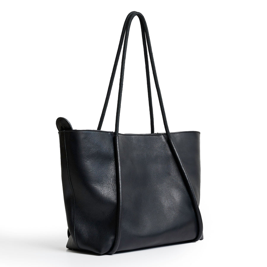 Project Dyad || Bag - Black Inner small pocket Zipper Tote Bag
