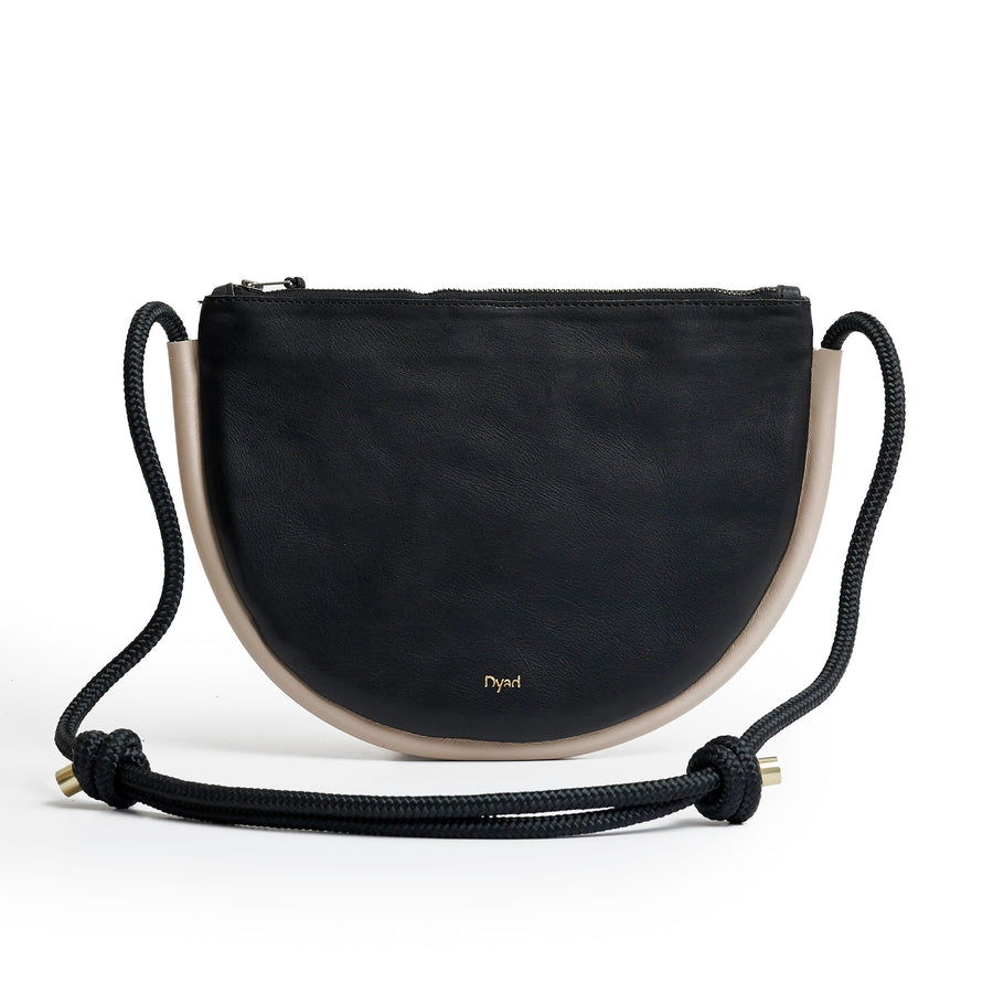 Project Dyad || Bag - Black/Stone Adjustable Rope Strap Inner small pocket Selene Zipper Bag