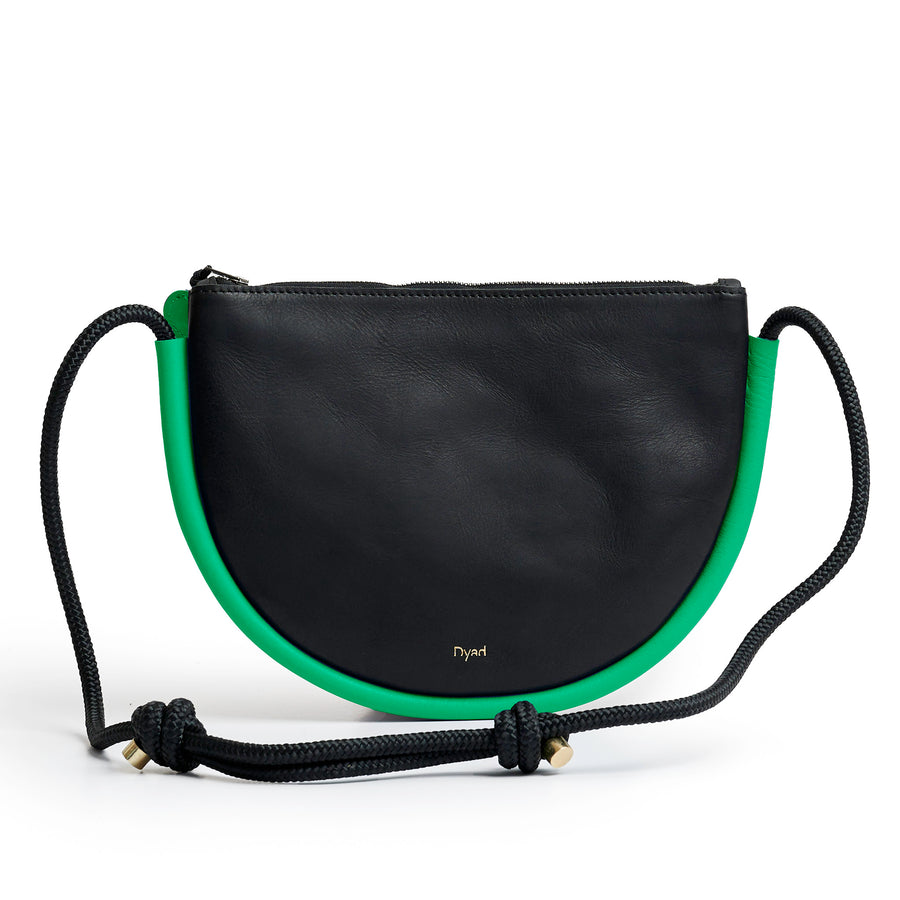 Project Dyad || Bag - Black / Lawn Green Adjustable Rope Strap Inner small pocket Selene Zipper Bag