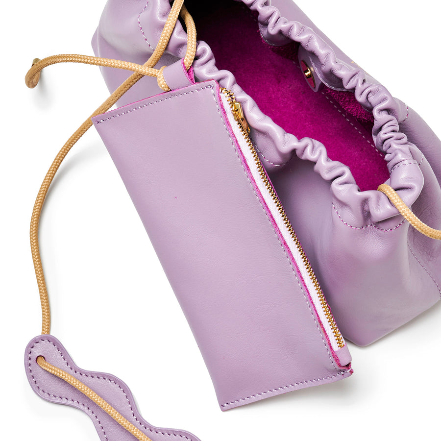 Project Dyad || Lilac Rope Strap Magnet Button Closes Wave Bag