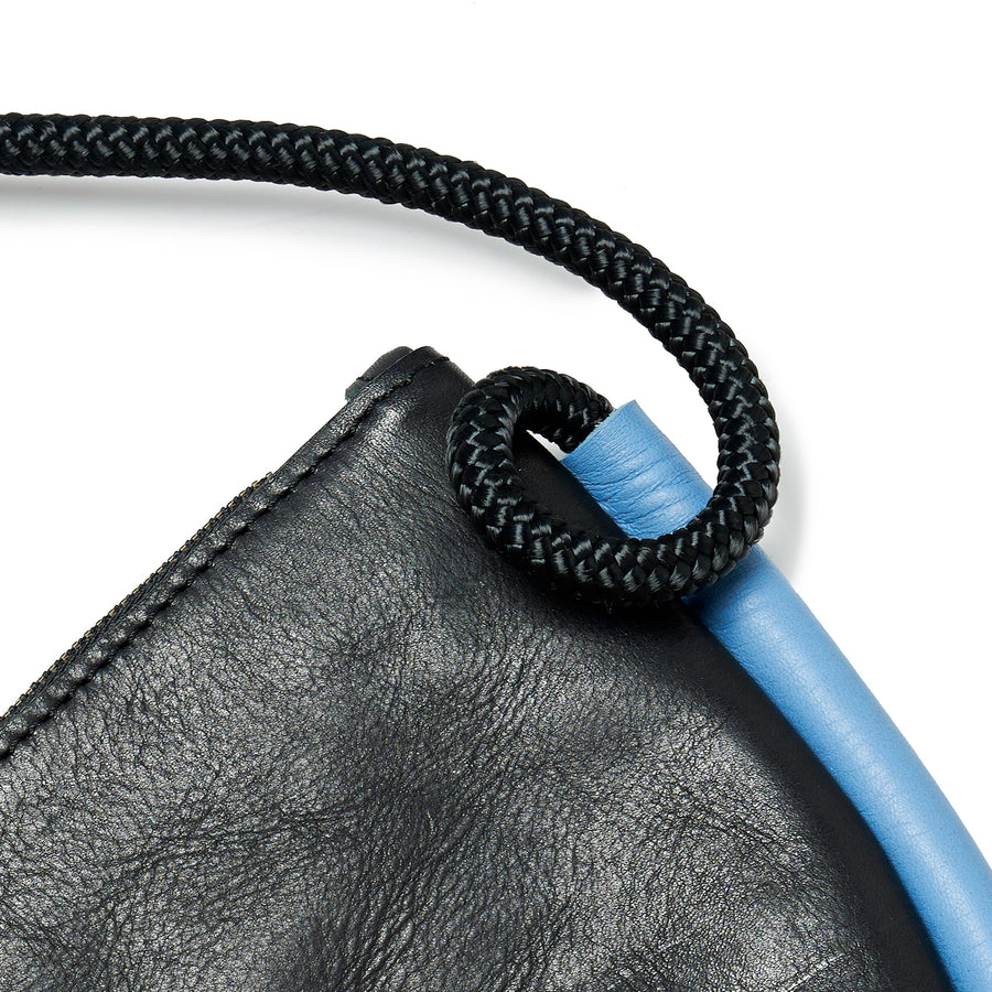 Project Dyad || Bag - Black/Sky Blue Adjustable Rope Strap Inner small pocket Selene Zipper Bag