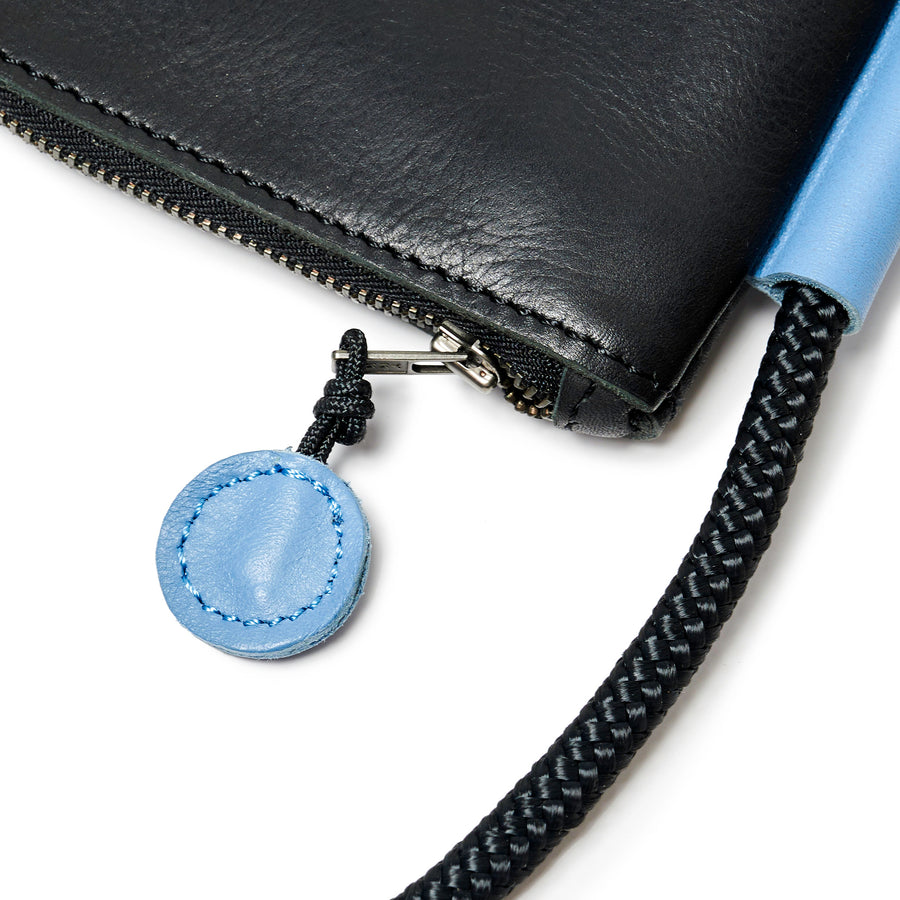 Project Dyad || Bag - Black/Sky Blue Adjustable Rope Strap Inner small pocket Selene Zipper Bag