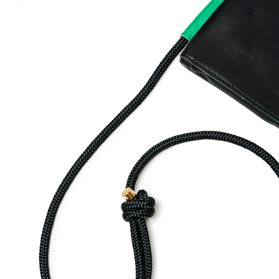 Project Dyad || Bag - Black / Lawn Green Adjustable Rope Strap Inner small pocket Selene Zipper Bag