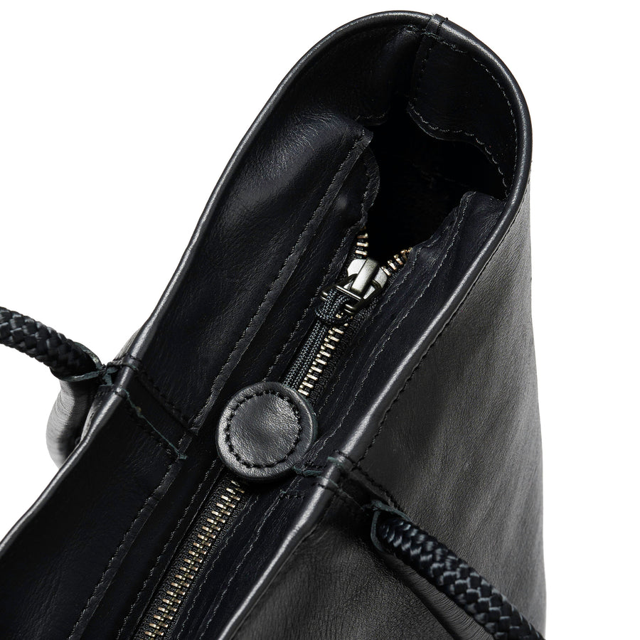 Project Dyad || Bag - Black Inner small pocket Zipper Tote Bag