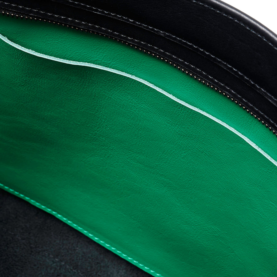 Project Dyad || Bag - Black/Lawn Green Inner small pocket Zipper Tote Bag