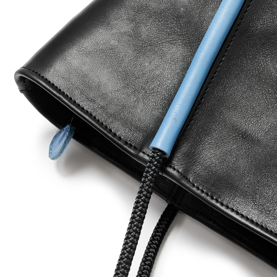 Project Dyad || Bag - Black/Sky Blue Inner small pocket Zipper Tote Bag
