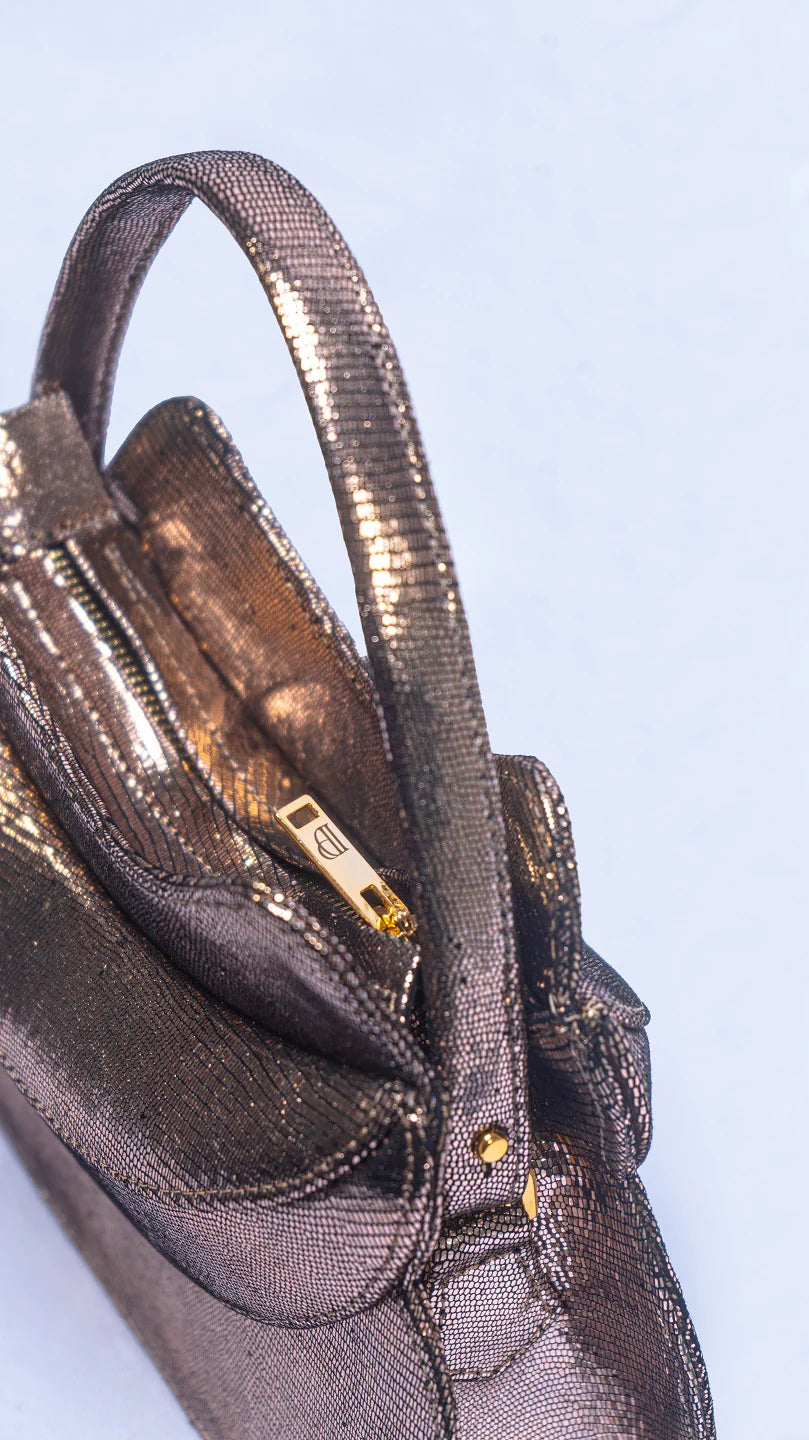 Dada Pedon Luna Metallic Charm Zipper Micro tote bag