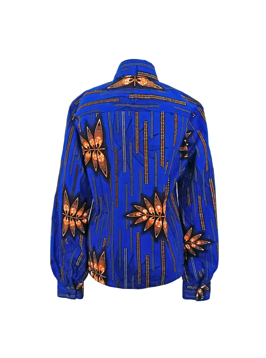 ER-ZUM-AH Sage Shaped African Print Shirt