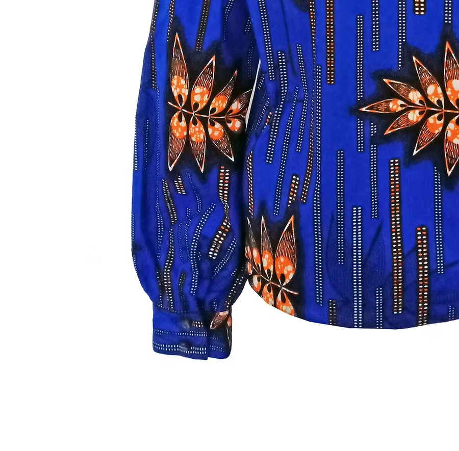 ER-ZUM-AH Sage Shaped African Print Shirt