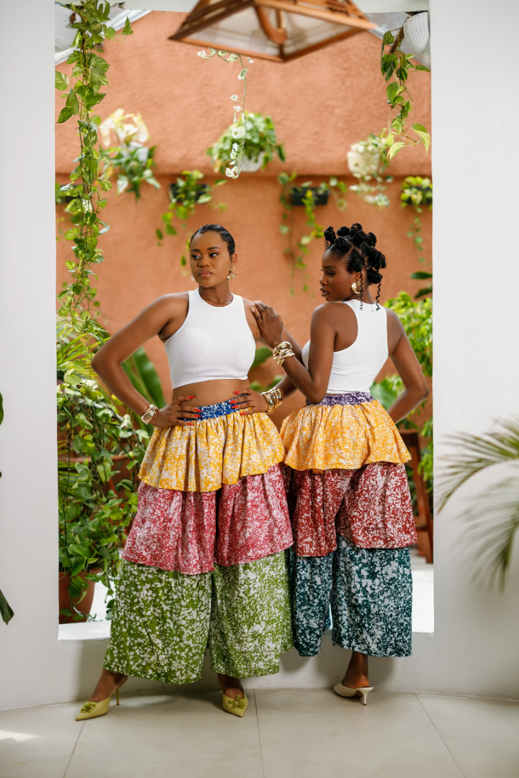 Atuche layered colorful Bloom Pant